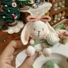 Boneca Coelho de Orelhas Longas de Crochê Feita à Mão Kit DIY Bolsa de Lã Pingente Decoração Presente