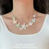 Colar Colorido de Concha Estrela do Mar Feminino Primavera e Verão Beach Travel Peça Única Corrente da Clavícula Doce Cool Estilo Garota Picante Colar