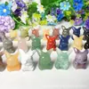 Piezas de Talla Pequeña de Pikachu Pulido de Piedra Cruda de Cristal Natural, Artesanías de Cristal de Pokémon, Venta al Por Mayor Caliente Transfronteriza