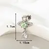 Novos Clipe de Orelha Hensen Fresh Inlaid Verde Menta Oito Corações e Oito Flechas Zircônia High-End Feminino Micro-Inlaid Zircônia