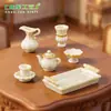 Serie de mini juegos de té retro estilo europeo para micropaísajes, accesorios de decoración DIY para casas de muñecas y pequeños adornos de mesa