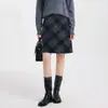 Falda Estilo Preppy Retro para Mujer, Estilo Otoño e Invierno, Falda Corta para Personas Bajas, Falda de Cuadros Línea A
