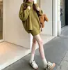 Novo conjunto de duas peças de vestido suéter emagrecedor de caimento solto para outono e inverno, moda casual coreana, terno de tricô de gola alta preguiçoso para mulheres
