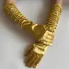 Luvas para Vestido de Noiva de Noiva Seda Amassada Comprimento Médio Cetim Elástico Cetim Cobertura para Dedos Palco Festa Casamento Casamento