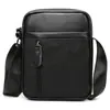 Bolso de hombro para hombre de cuero de vaca de capa superior suministrado de fábrica, impermeable, resistente al desgaste, elegante, de gran capacidad, bolso cruzado de cuero genuino para hombre de negocios