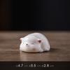 Gatinho de Cerâmica Criativo Pet de Chá Fofo Enfeites de Mesa de Chá Cerimônia do Chá Jogo de Chá Porcelana Branca Pequeno Suporte para Incenso Queimador de Incenso de Aromaterapia