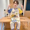 Pijama infantil de una pieza fino para niños temporada de verano bebé algodón ropa para el hogar caricatura niño aire acondicionado manga corta saco de dormir