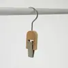 Clip Colgante de Madera Maciza Gancho de Percha Antideslizante Sin Costuras Tienda de Ropa Multifuncional Creativo Metal Niños Ropa con Capucha Clip Individual Perchero para Pantalones