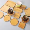 Bandeja de Bambú para Condimentos de Restaurante Soporte para Flores Posavasos de Cerámica Mosaico Personalizado Esterilla de Bambú Cuadrada Redonda Estante para Bandejas de Carne