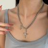 Collar Estilo Cubano Estrella para Hombres, Cadena de Clavícula de Hip-Hop de Moda para Mujeres, Colgante de Cruz de Alta Gama, Joyería Minimalista Unisex