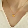 Colar Feminino Francês de Luxo Acessível Geométrico Quadrado Gota d'Água Estrela de Oito Pontas Zircônia Corrente para Clavícula Aço Titânio Banhado a Ouro 18K