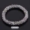 Diadema, Banda para el Cabello, Pulsera, Joyería Sencilla de Cristal, Cola de Caballo, Goma Elástica, Funda de Cuero, Cuerda para el Cabello Estilo Coreano, Flor