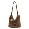 Bolso de Tote de Felpa de Estilo Coreano de Moda Otoñal para Mujer 2026 Nueva Moda Bolso de Hombro de Gran Capacidad Bolso para Viajes y Uso Diario Bajo el Brazo