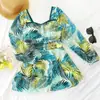 Novo maiô de manga comprida com proteção solar para mulheres, um modelo elegante e modelador estilo vestido de peça única que cobre a barriga, disponível em tamanhos grandes, perfeito para águas termais, natação e um look de resort.
