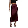 Falda midi de satén de cintura alta para mujer, estilo europeo y americano, caída de acetato, falda de sirena ajustada al cuerpo, nuevo modelo de primavera y otoño