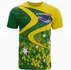 Camiseta Deportiva de Manga Corta Holgada con Estampado Digital 3D de la Bandera de Australia para Hombre 2025 Nueva de Comercio Exterior Transfronterizo