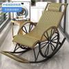 Sillón Mecedora Perezoso Reclinable de Ratán Silla Vintage Adulto Hora del Almuerzo Especial para Ancianos Sofá Doméstico Silla de Ocio para Balcón Exterior