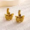 Brincos Borboleta Foscos Dinâmicos Joias Versáteis Estilo Celebridade da Internet Joias Simples Estilo Coreano Banhado a Ouro Moda Joias Elegantes para Mulheres