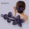 Grampo de Cabelo Grande com Flor Estilo Popular Tendência Presilha para Mulheres Parte de Trás da Cabeça Penteado Presilha Bico de Pato Novo Modelo de Presilha