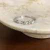 Anillo de Estrella y Luna con Pedrería Estilo Coreano Estilo Ins Nuevo Patchwork Cuadrado Abierto Ajustable para Mujer Exquisito Versátil para el Día a Día