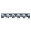 Estante de Almacenamiento Rectangular de Alta Resistencia Montado en la Pared para Escobas, Trapeadores o Bolsas de Almacenamiento para Herramientas, con Ganchos y Ranuras, Adecuado para Uso