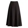 Saia Midi de Caxemira Sarjada Linha A Feminina Outono/Inverno 2026 Nova Cintura Alta Emagrecedora Elegante Versátil Barra Larga
