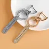 Chaveiro de Carro Cheio de Strass Quente Chaveiro de Casal Pingente de Bolsa Anel de Chaveiro de Diamante DIY