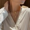 Collar cuadrado geométrico con diseño de acero de titanio para mujer, cadena de suéter ligera de lujo de nicho, accesorios de alta calidad al por mayor