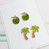 Acessórios de joias coreanas DIY pingente pequeno de liga com banho de ouro K pingente em forma de coco coqueiro