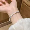 Lisianthus Azul Gruesamente Chapado con Plata Pura 9999, Nuevo Estilo Chino Retro Exquisito Pulsera de Plata Esmaltada Hecha a Mano para Mujeres, Pulsera de Regalo