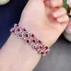 Ventas Directas de Fábrica, Superventas Transfronterizos Pulsera de Rubí con Piedra Principal de 3x4 Mm El Cristal es Transparente y el Rubí es Vibrante.