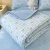 Algodón tipo A con forro polar, un lado algodón puro, un lado felpa de leche para bebé, colcha de doble uso, funda de colchón para estudiante, funda de cama kang