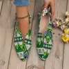 Zapatos de Comercio Exterior de Talla Grande de Una Sola Capa para Mujer 2023 Primavera Nuevo Europeo y Americano Estampado Combinación de Colores Bajos Slip-on Transfronterizos de Tela Zapatos de Mujer