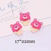Resina de simulación accesorios lindo creativo oso fresa dona DIY funda para teléfono móvil hebilla de zapato accesorios para el cabello material de parche