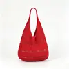 Bolso de mujer de moda, estilo casual de vacaciones, nuevo bolso tejido primavera-verano, versión coreana, bolso de punto de un solo hombro para la playa con diseño floral