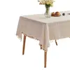 Toalha de mesa de algodão e linho, impermeável, à prova de óleo, lavável, resistente ao calor, para mesas de centro, salas de estar, uso doméstico, jogo americano retangular para mesa de jantar, pano de mesa, design simples