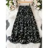 En Stock Amazon Aliexpress Nueva Llegada de Primavera Tela Estampada Elástica en Cuatro Direcciones Nuevo Estampado Floral Estampado Floral Pequeño Falda