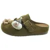 Sola Grossa Aumento Interno de Altura Uso Externo Capa de Dedo Cartoon Sapatos Birkenstock Feminino 2026 Primavera Novo Versátil Slip-on Pessoa Preguiçosa Sapatos Únicos