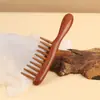 Atacado do Fabricante Pente de Massagem de Sândalo com Dentes Afiados para Uso Doméstico, Pente de Dentes Largos com Cabo Longo, Pente Especial para Meridianos, Pente de Massagem para Meridianos