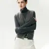 Traje de alta qualidade: Colete 100% cashmere para mulheres, gola V, cardigã de malha lisa, cor sólida, estilo coreano, sem mangas