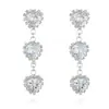 Pendientes de Plata de Ley 925 con Aguja de Plata y Cobre Microincrustado de Circonita, Pendientes de Corazón de Melocotón con Pedrería, Joyería para Orejas de Mujer Popular en Internet E731