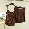 Traje casual de verano para casa para mujer, nuevo, de color liso, fino, talla grande, traje de moda coreano, holgado, adelgazante
