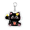 Chaveiro Acrílico Fofo Gato Luo Xiaohei Transfronteiriço, Pingente Pequeno Gato Preto, Decoração de Mochila, Chaveiro Personalizado Atacado