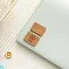 Etiqueta de Couro de Microfibra Desenho Animado, Etiqueta de Couro Estampada, Patch para Roupa, Etiqueta de Couro para Roupa de Boneca Pet DIY, Etiqueta de Urso com Rosto Sorridente