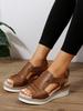Sandalias de Paja de Tacón Alto Transfronterizas Nuevas para Mujer 2024 Nuevos Zapatos Romanos de Suela Gruesa Boca de Pez Sandalias de Tacón Alto para Mujer con Hebilla de Una Línea
