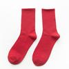 Calcetines para Mujer Primavera y Verano Nuevos Color Sólido Casual Tubo Largo Apilados Color Caramelo Transpirables Absorbentes de Sudor Calcetines de Media Caña para Mujer