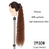 Cabelo Liso Longo de 32 Polegadas Exportação Cabelo Sintético de Alta Temperatura Rabo de Cavalo Duplo Extensões de Cabelo para Mulheres, Rabo de Cavalo Longo Trançado com Amarração, Ossier