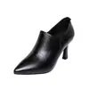 2026 Nuevos Zapatos de Mujer para Primavera y Otoño con Punta Fina, Corte Profundo, Tacón Fino y Tacón Medio, Versátiles Zapatos de Otoño para Mujer de Piel Suave con Tacón Alto