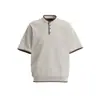 Camiseta de Manga Corta Estilo Old Money Inspirada en el Diseño para Hombre, Estilo Verano Americano, Top de Punto Henley Relajado, Camiseta de Nicho para Pareja