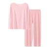 Pijama suave y cerosa de manga larga para niños, traje de ropa de otoño para bebé y pantalones largos, traje para niños y niñas, traje para aire acondicionado similar al modal